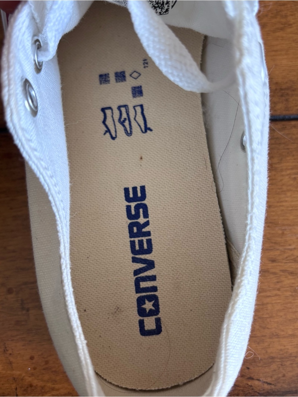 Converse Unisex Low-Top Canvas Sneakers in Off-White with Red Trim - Picture 8 of 10
